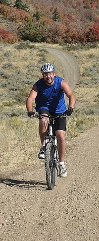 Korey cycling in the great Rocky Mountains!